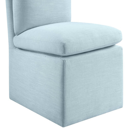 Nelori Light Blue Linen Textured Performance Fabric Dining Chair, Set of 2
