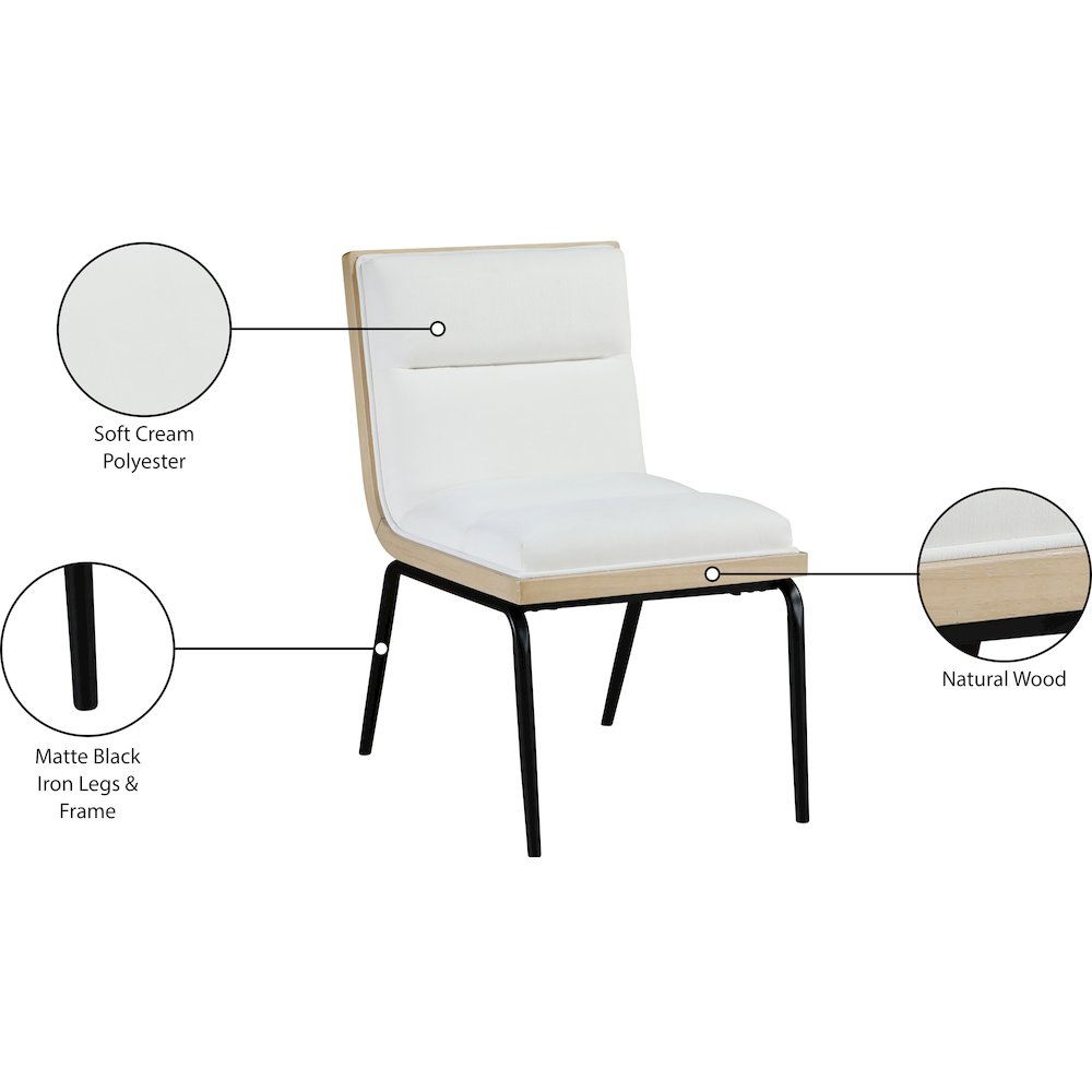 Viceroy Cream Fabric Upholstered Dining Chair, Set of 2