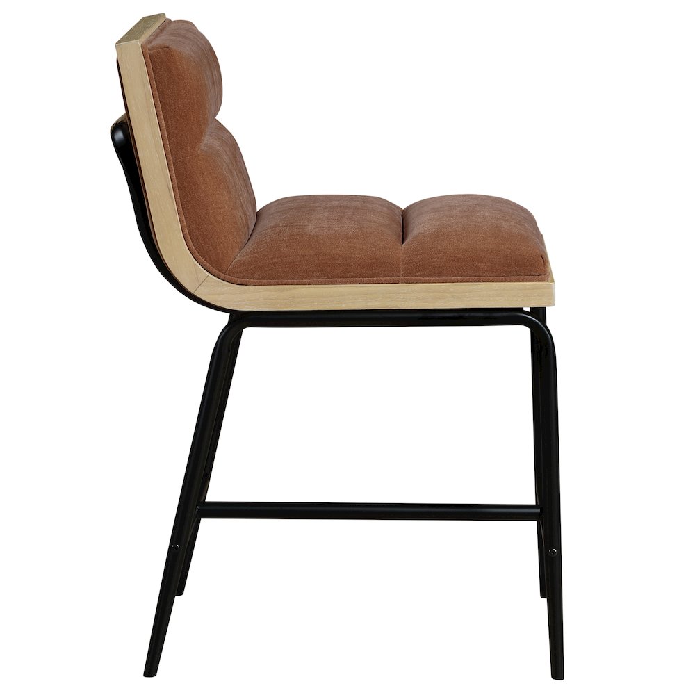 Viceroy Cognac Fabric Upholstered Counter Stool, Set of 2