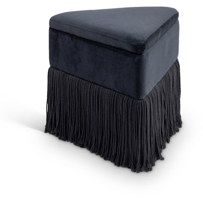 Trivoli Black Velvet Ottoman/Stool
