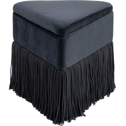 Trivoli Black Velvet Ottoman/Stool
