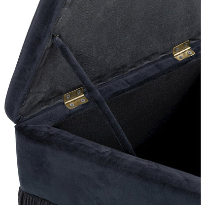Trivoli Black Velvet Ottoman/Stool