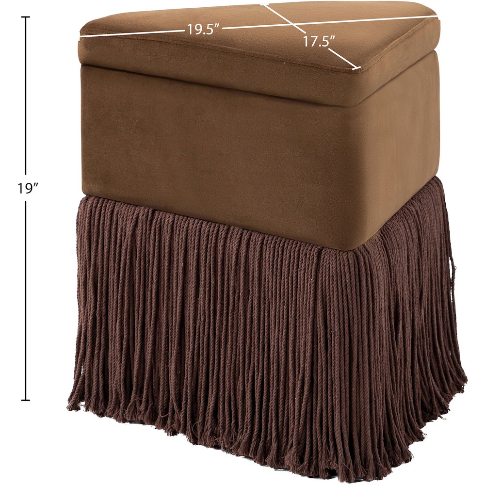 Trivoli Brown Velvet Ottoman/Stool