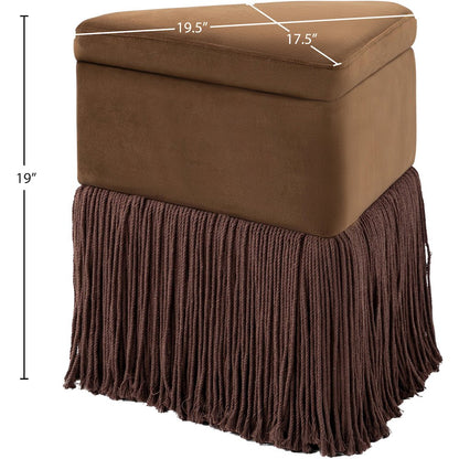 Trivoli Brown Velvet Ottoman/Stool