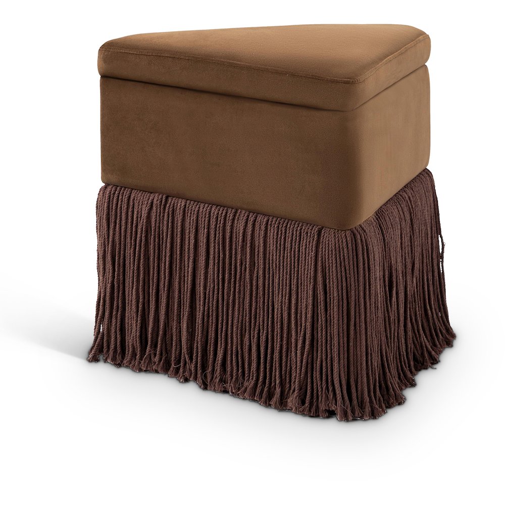 Trivoli Brown Velvet Ottoman/Stool