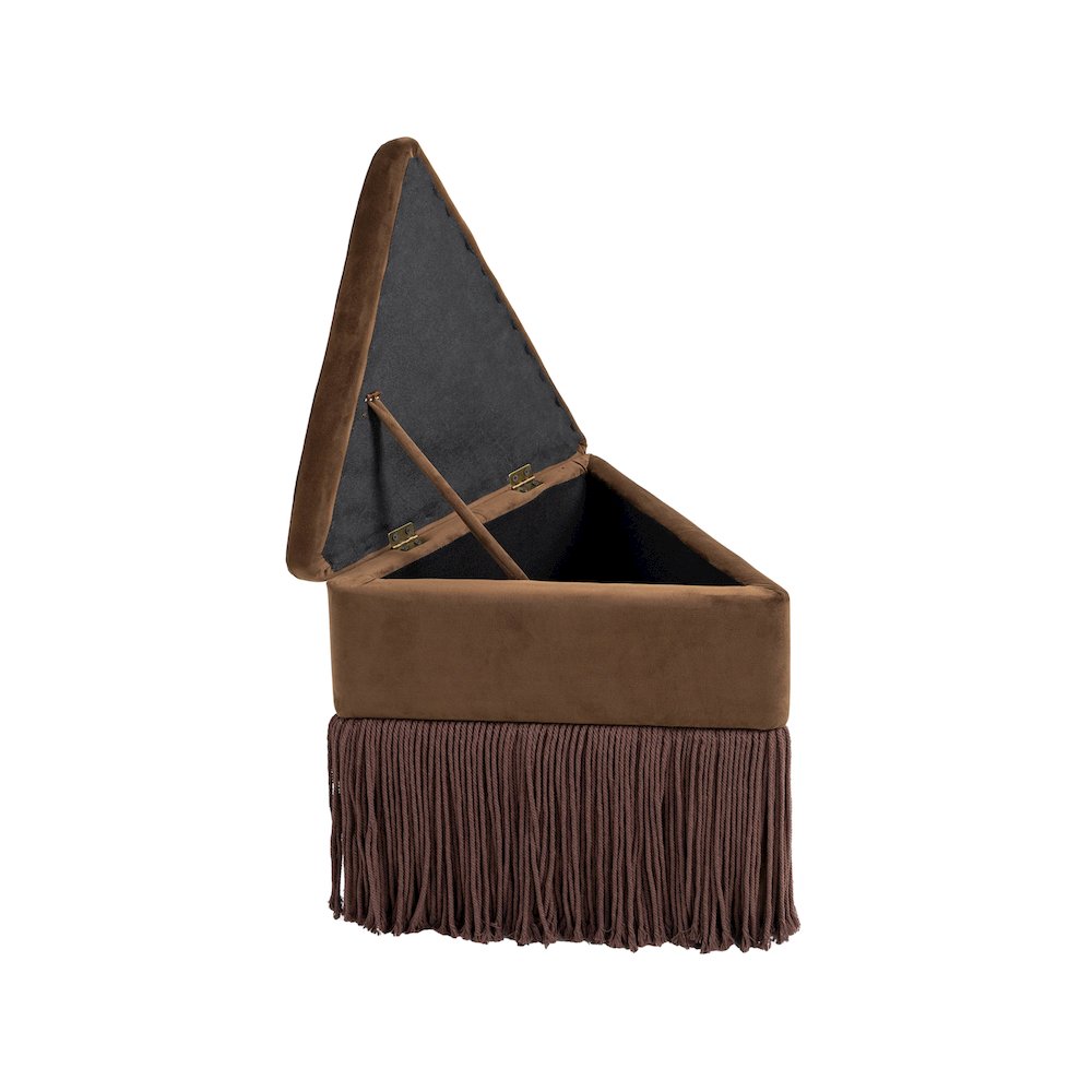 Trivoli Brown Velvet Ottoman/Stool