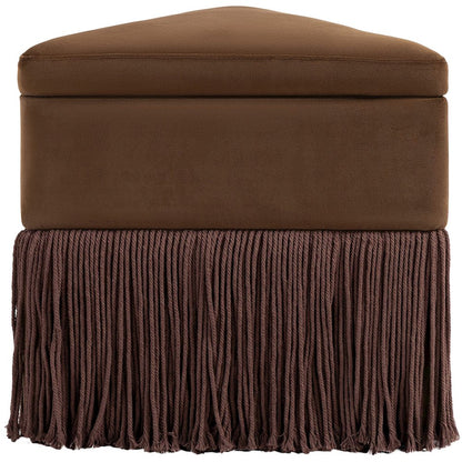 Trivoli Brown Velvet Ottoman/Stool
