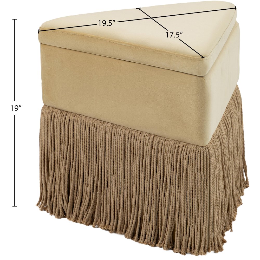 Trivoli Camel Velvet Ottoman/Stool