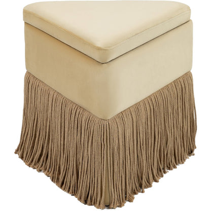 Trivoli Camel Velvet Ottoman/Stool