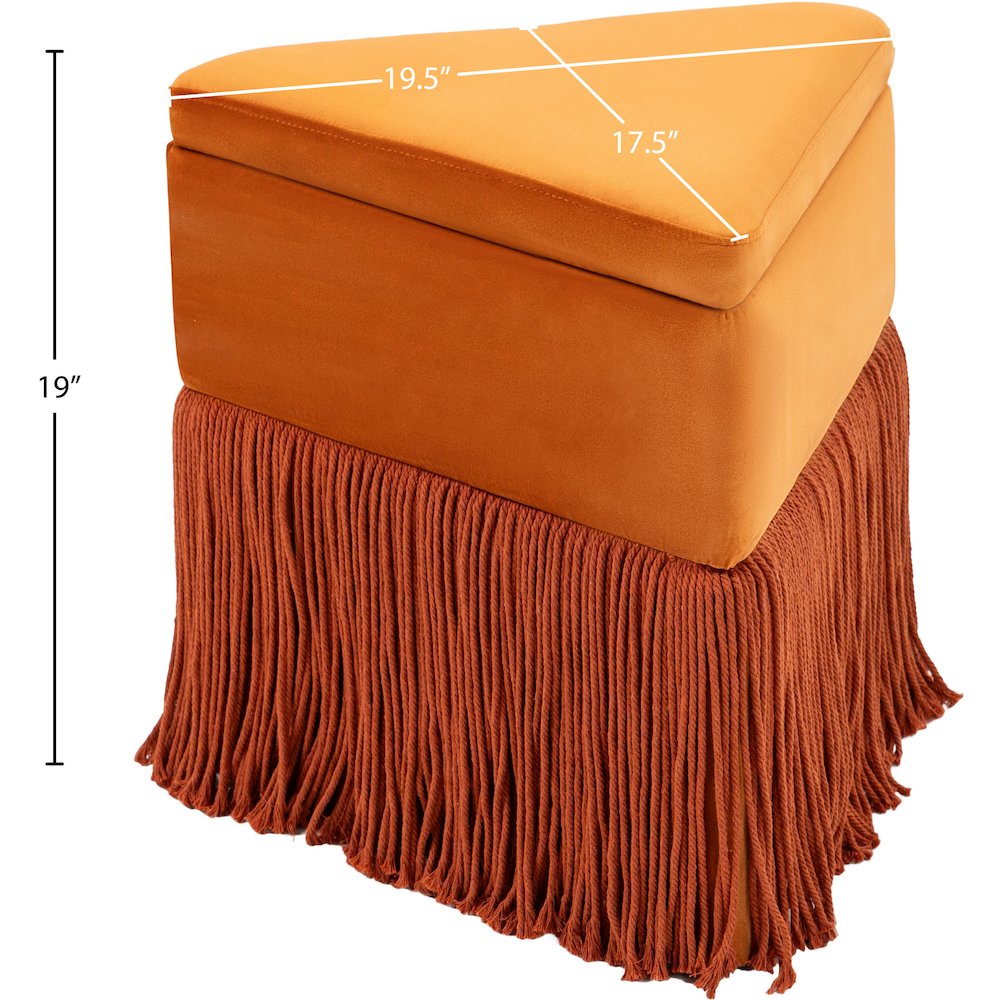 Trivoli Cognac Velvet Ottoman/Stool