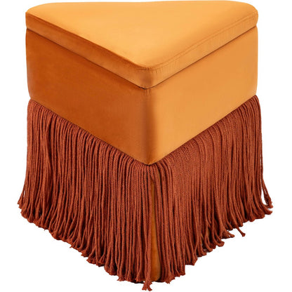 Trivoli Cognac Velvet Ottoman/Stool