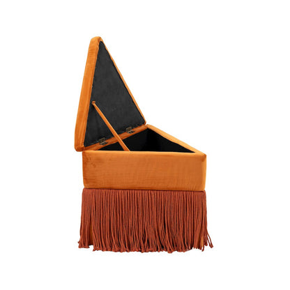 Trivoli Cognac Velvet Ottoman/Stool