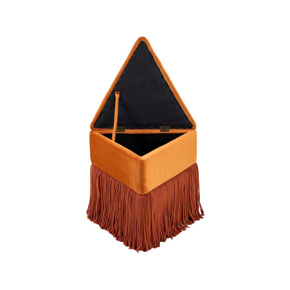Trivoli Cognac Velvet Ottoman/Stool