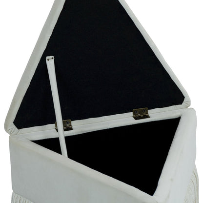 Trivoli Cream Velvet Ottoman/Stool
