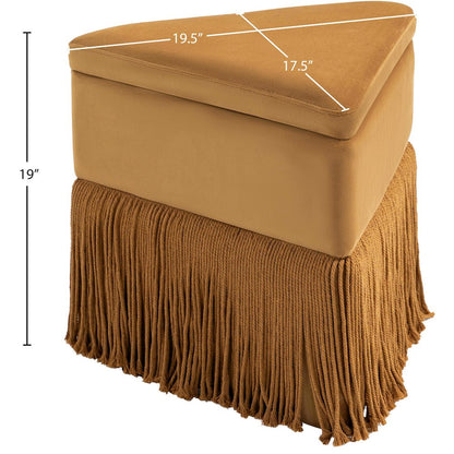 Trivoli Saddle Velvet Ottoman/Stool
