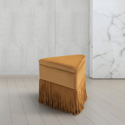 Trivoli Saddle Velvet Ottoman/Stool
