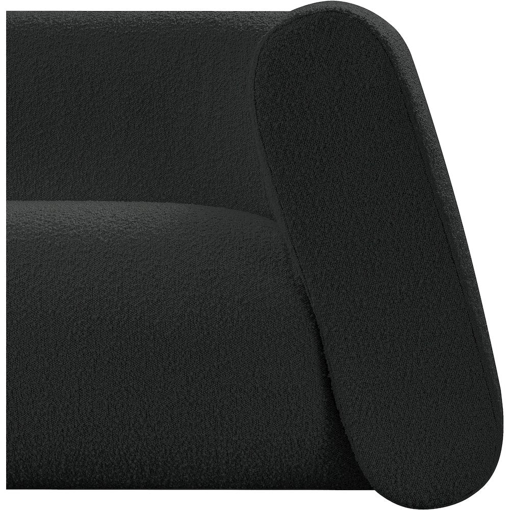 Abbington Black Boucle Fabric Loveseat