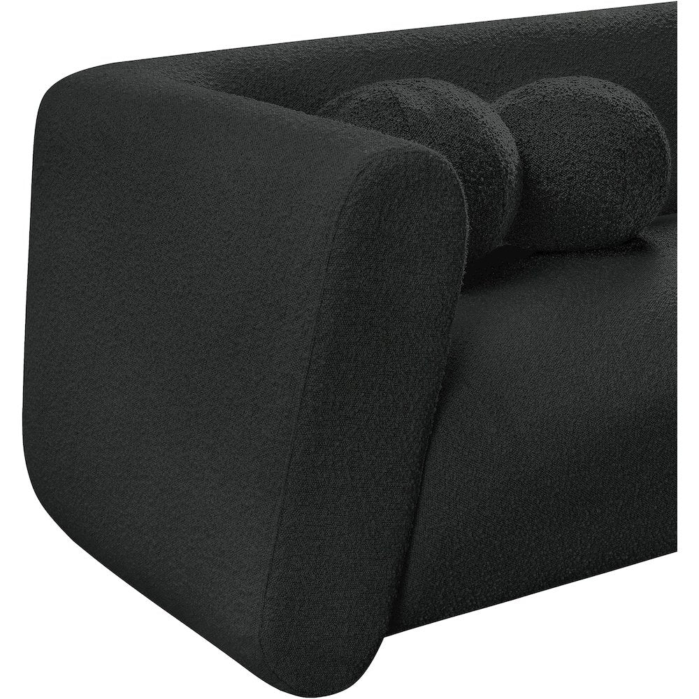 Abbington Black Boucle Fabric Loveseat