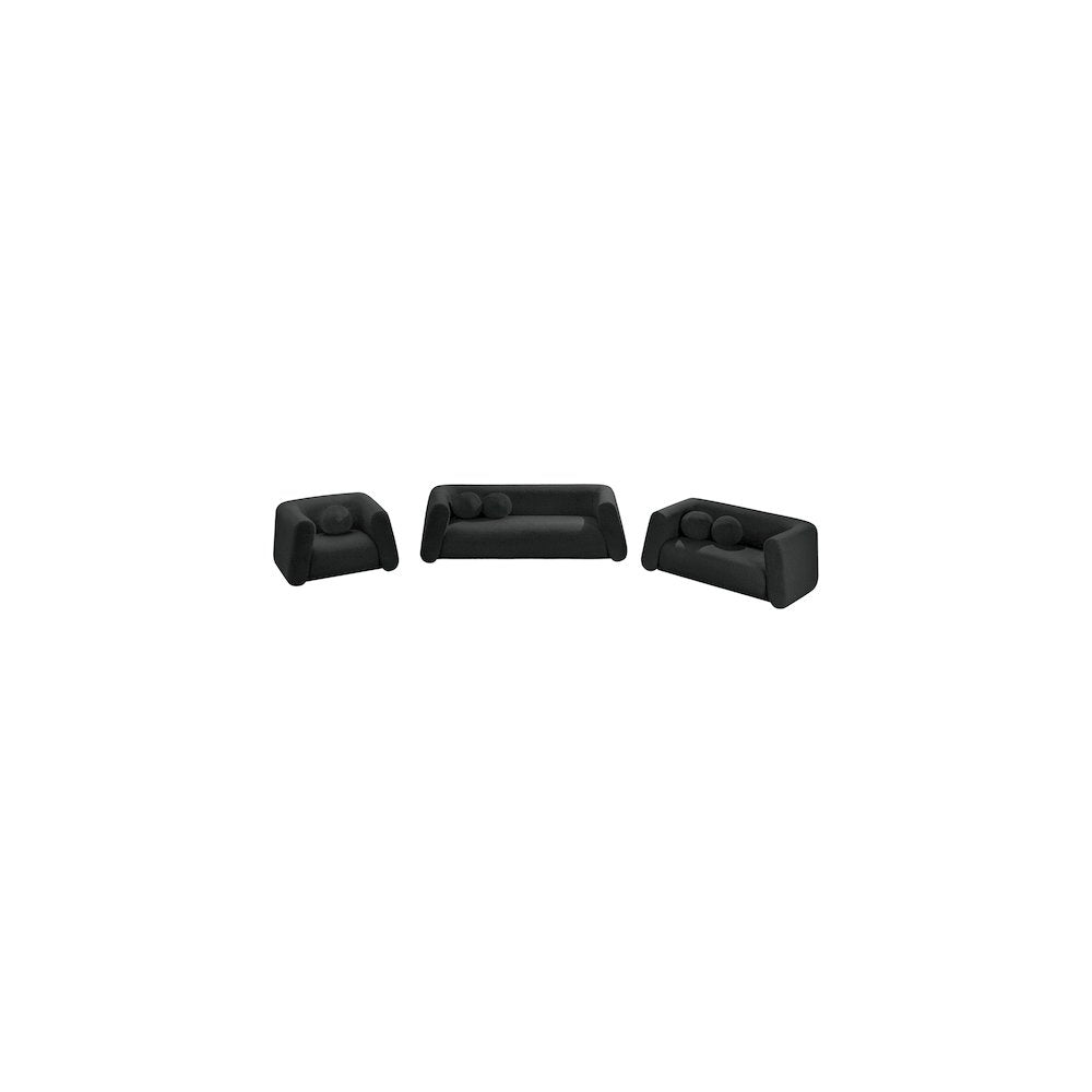 Abbington Black Boucle Fabric Loveseat