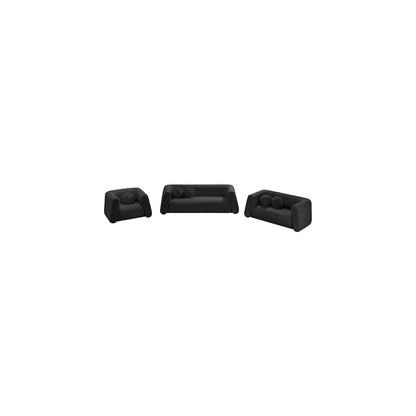 Abbington Black Boucle Fabric Loveseat