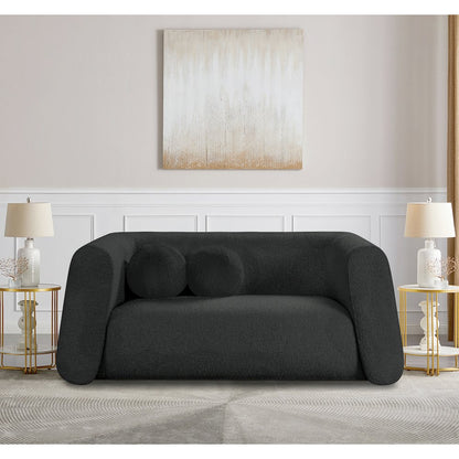 Abbington Black Boucle Fabric Loveseat