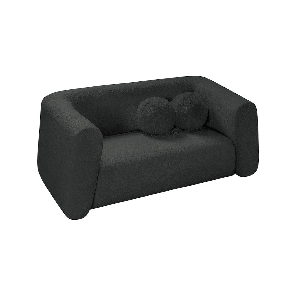 Abbington Black Boucle Fabric Loveseat