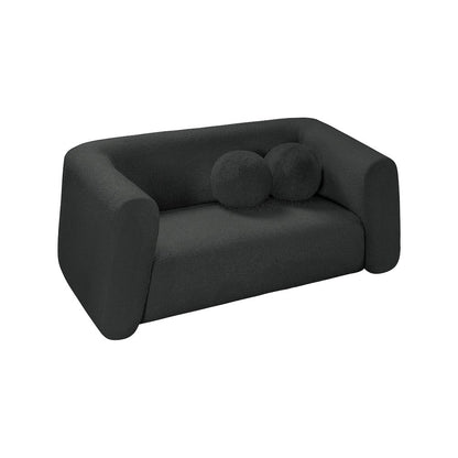 Abbington Black Boucle Fabric Loveseat