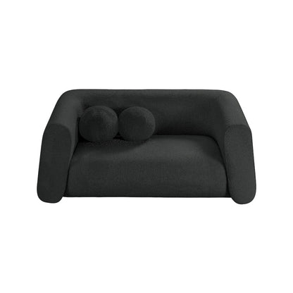 Abbington Black Boucle Fabric Loveseat