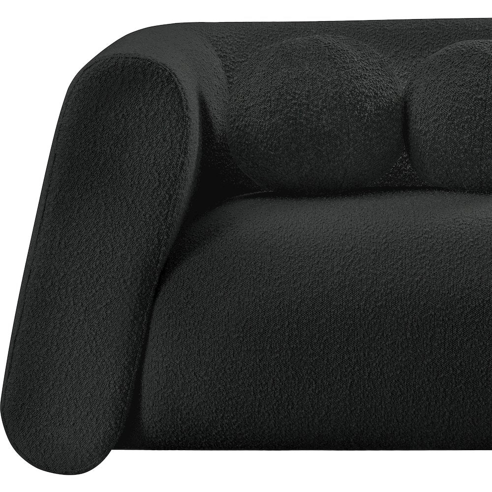 Abbington Black Boucle Fabric Loveseat