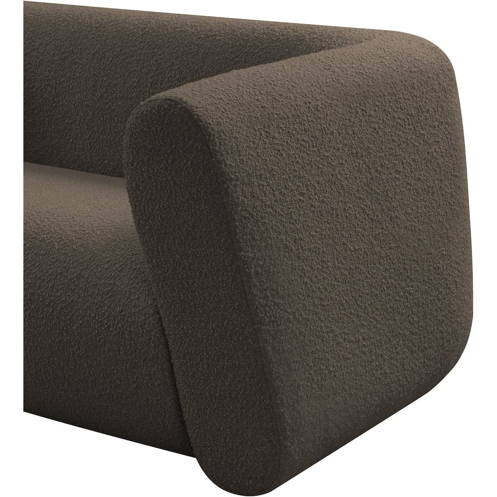 Abbington Brown Boucle Fabric Loveseat