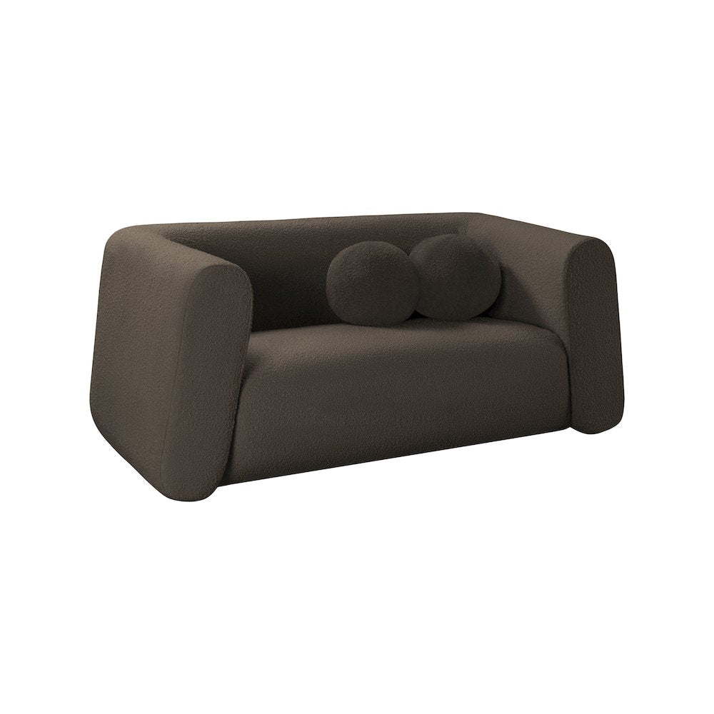 Abbington Brown Boucle Fabric Loveseat