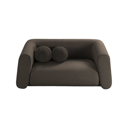 Abbington Brown Boucle Fabric Loveseat