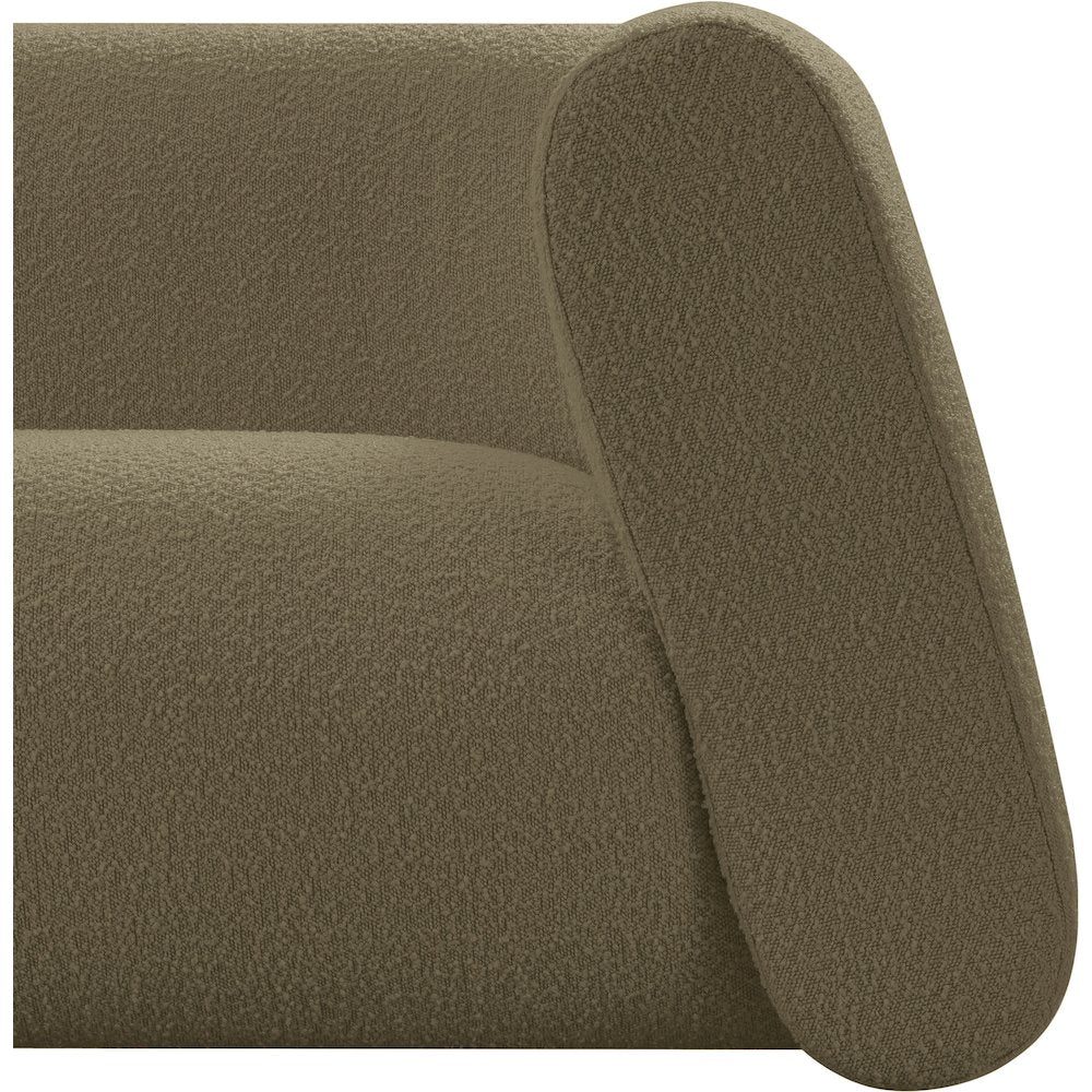 Abbington Olive Boucle Fabric Loveseat