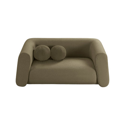 Abbington Olive Boucle Fabric Loveseat