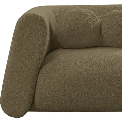 Abbington Olive Boucle Fabric Loveseat