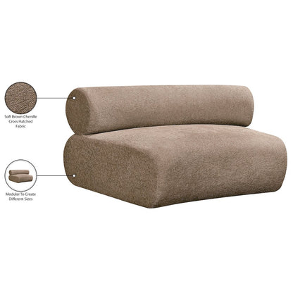 Bale Brown Chenille Fabric Upholstered Modular Armless Chair