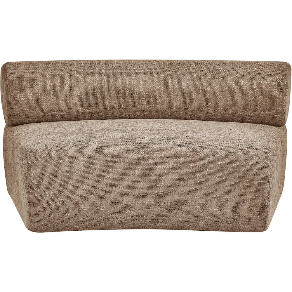 Bale Brown Chenille Fabric Upholstered Modular Armless Chair