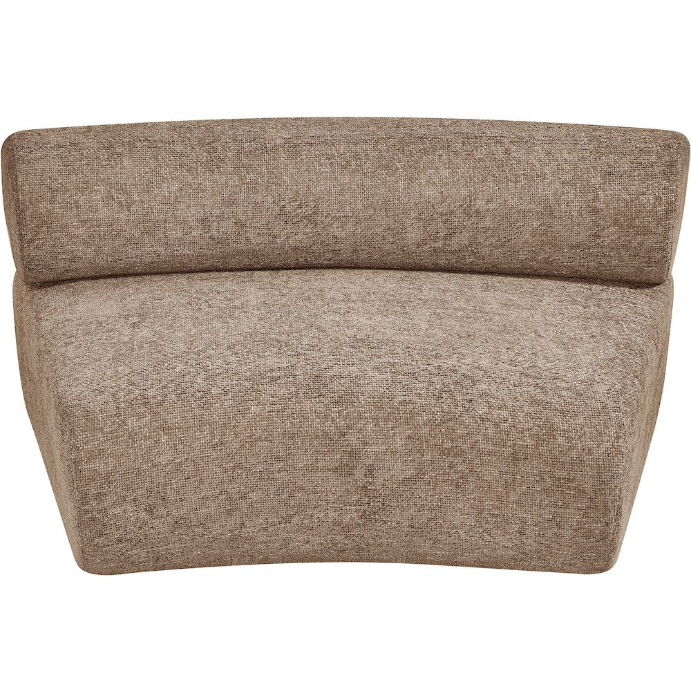 Bale Brown Chenille Fabric Upholstered Modular Armless Chair