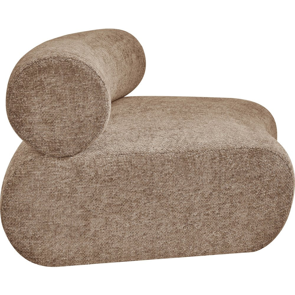 Bale Brown Chenille Fabric Upholstered Modular Armless Chair