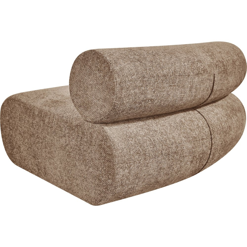 Bale Brown Chenille Fabric Upholstered Modular Armless Chair