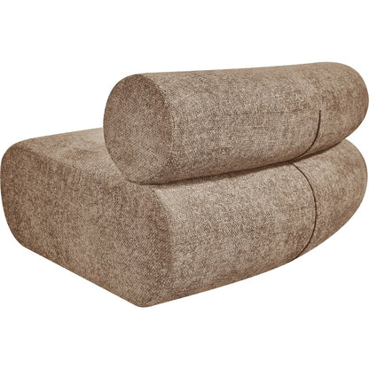 Bale Brown Chenille Fabric Upholstered Modular Armless Chair