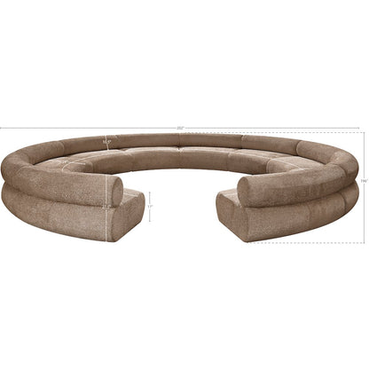 Bale 202" Brown Chenille Fabric Upholstered 10 pc. Modular Sectional