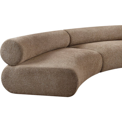 Bale 202" Brown Chenille Fabric Upholstered 10 pc. Modular Sectional