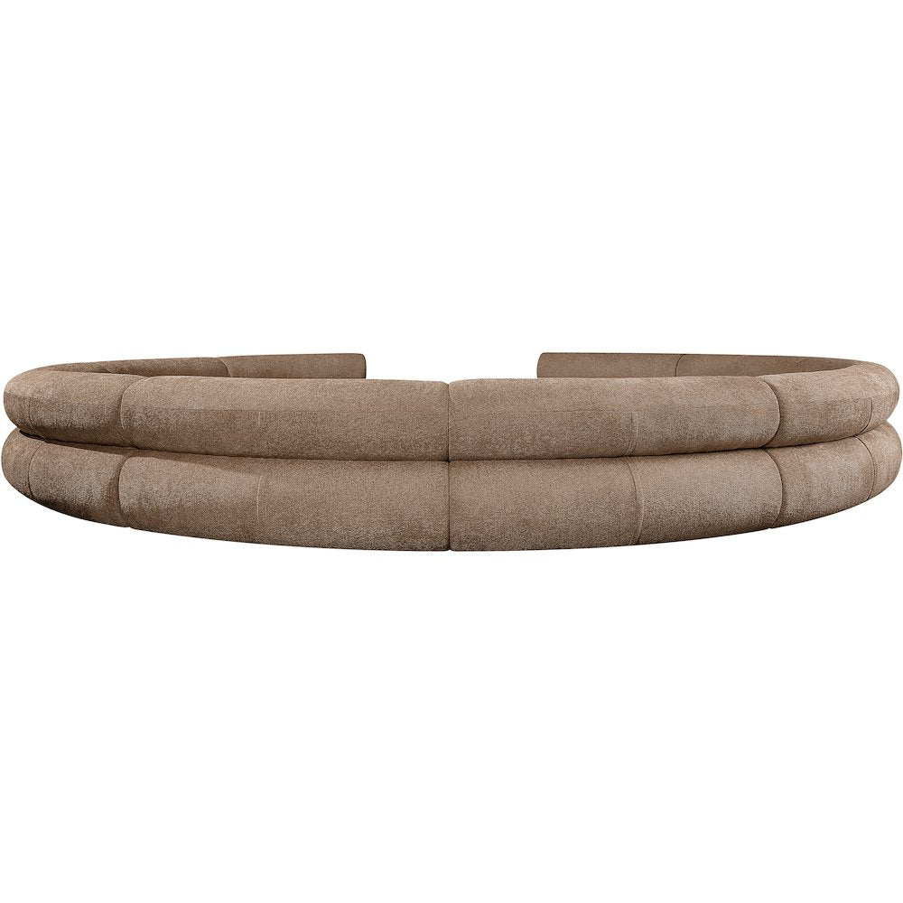Bale 202" Brown Chenille Fabric Upholstered 10 pc. Modular Sectional