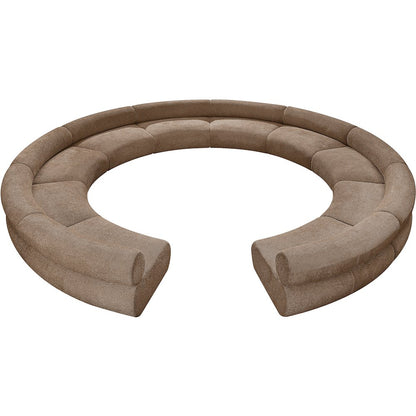 Bale 202" Brown Chenille Fabric Upholstered 10 pc. Modular Sectional