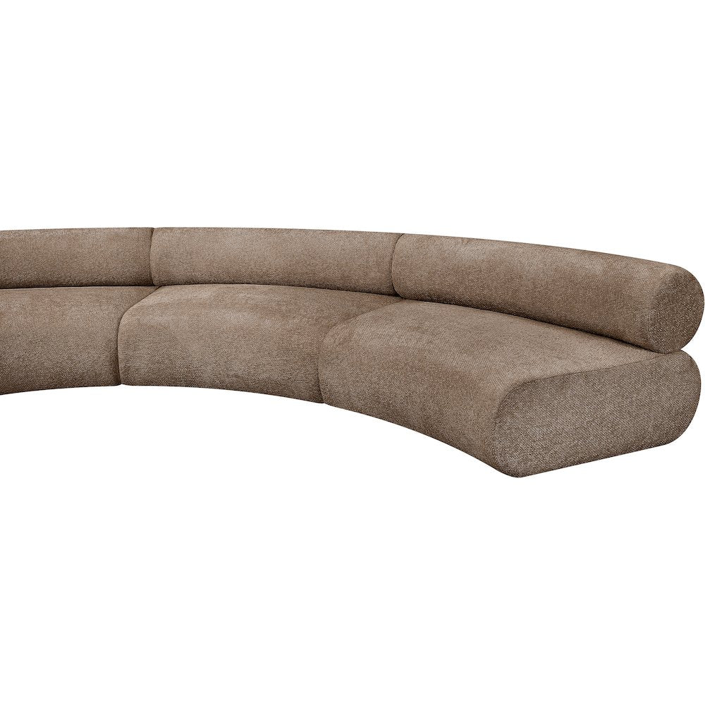 Bale 202" Brown Chenille Fabric Upholstered 10 pc. Modular Sectional