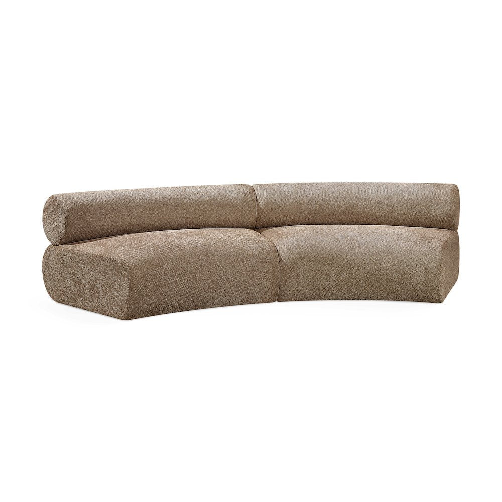 Bale 108" Brown Chenille Fabric Upholstered 2 pc. Modular Sectional