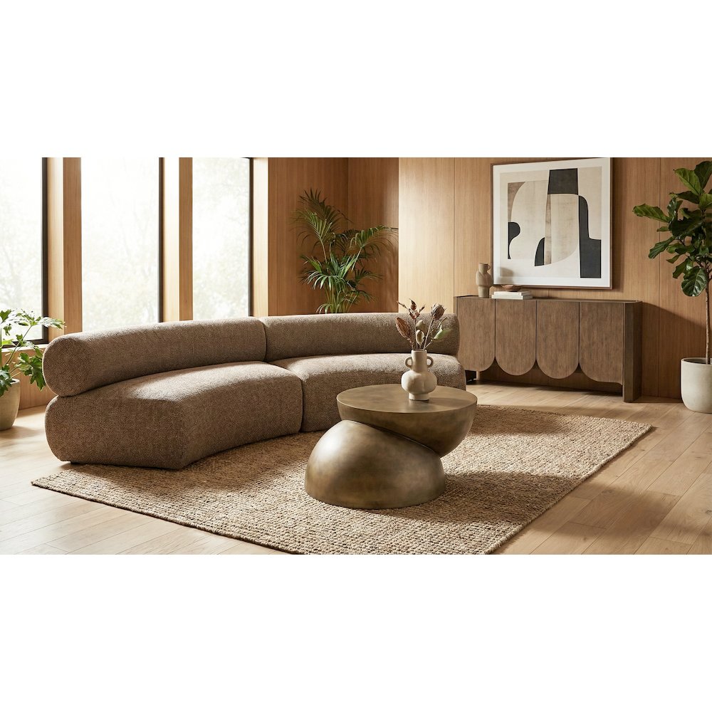 Bale 108" Brown Chenille Fabric Upholstered 2 pc. Modular Sectional
