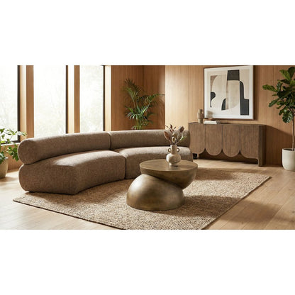Bale 108" Brown Chenille Fabric Upholstered 2 pc. Modular Sectional