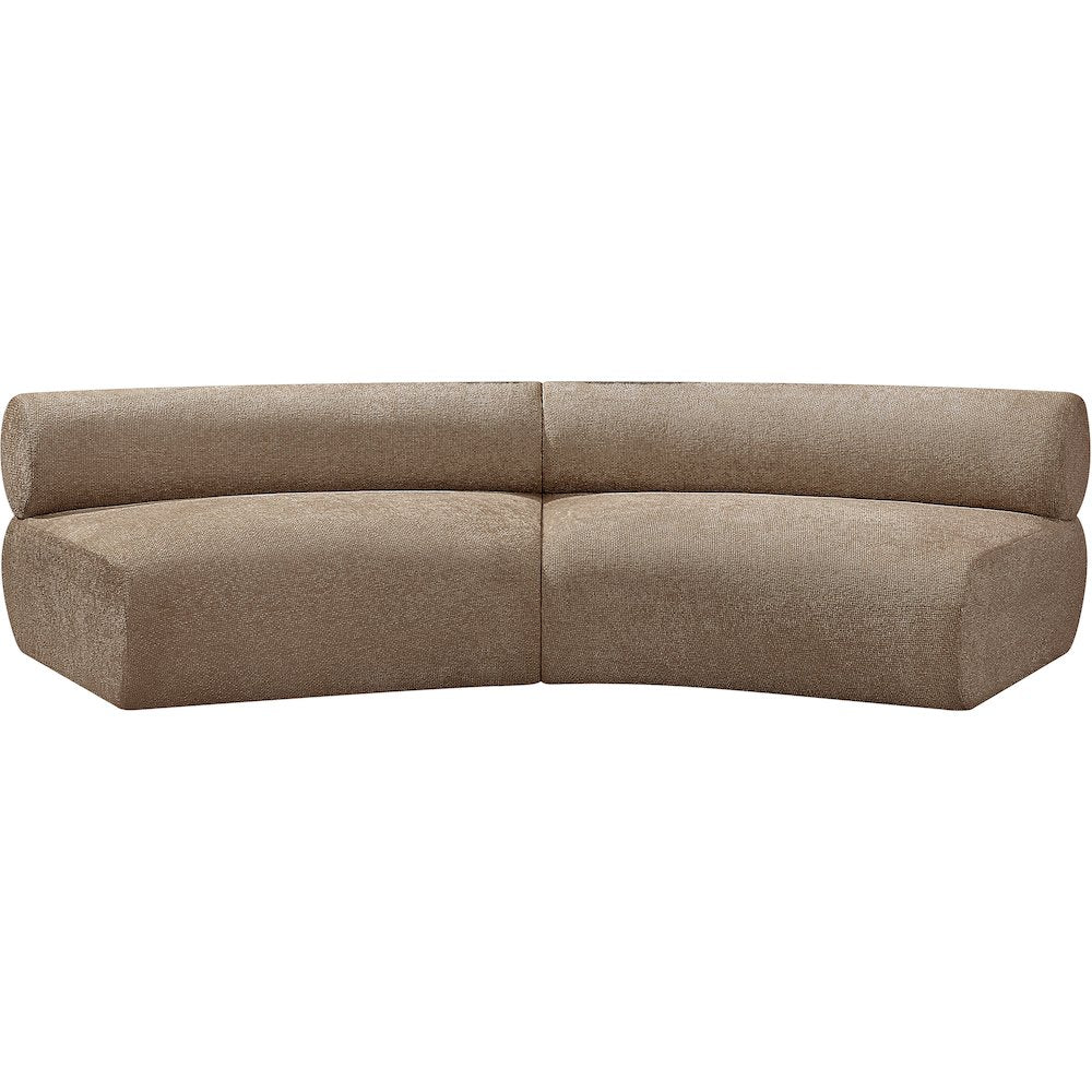 Bale 108" Brown Chenille Fabric Upholstered 2 pc. Modular Sectional